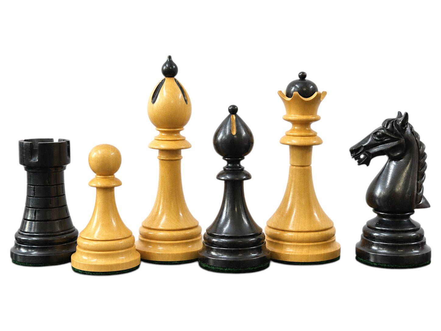 Reproduction 1951-1954 "ČESKÁ KLUBOVKA" Fide Tournament Czech 4" Chess Pieces- Weighted Ebony & Boxwood - Chess Villa