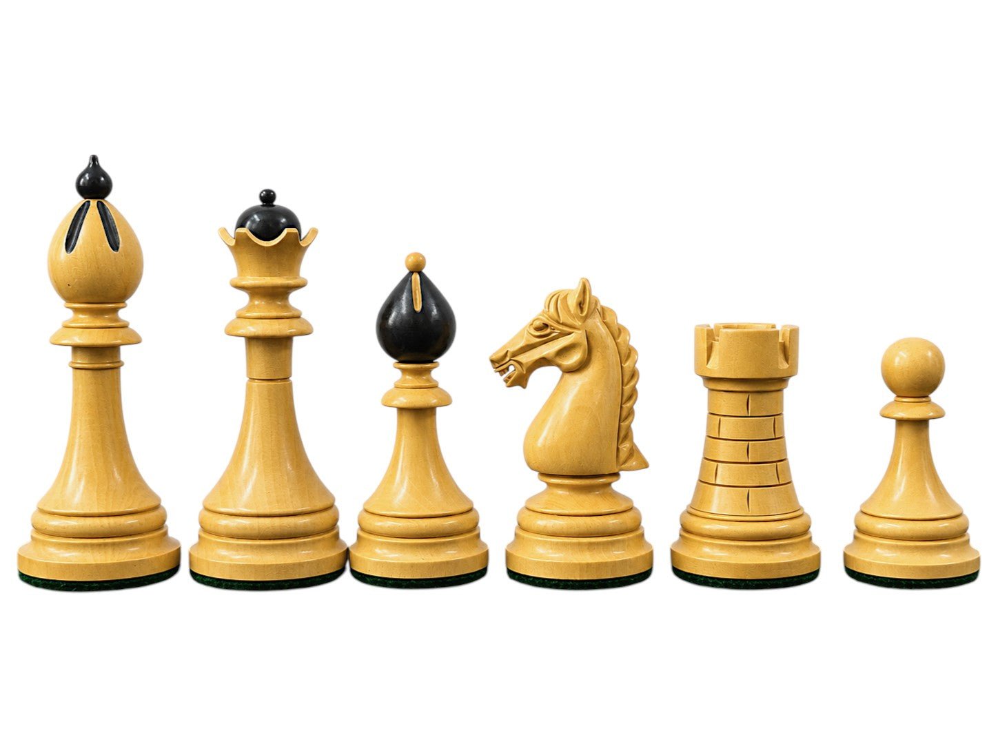 Reproduction 1951-1954 "ČESKÁ KLUBOVKA" Fide Tournament Czech 4" Chess Pieces- Weighted Ebony & Boxwood - Chess Villa
