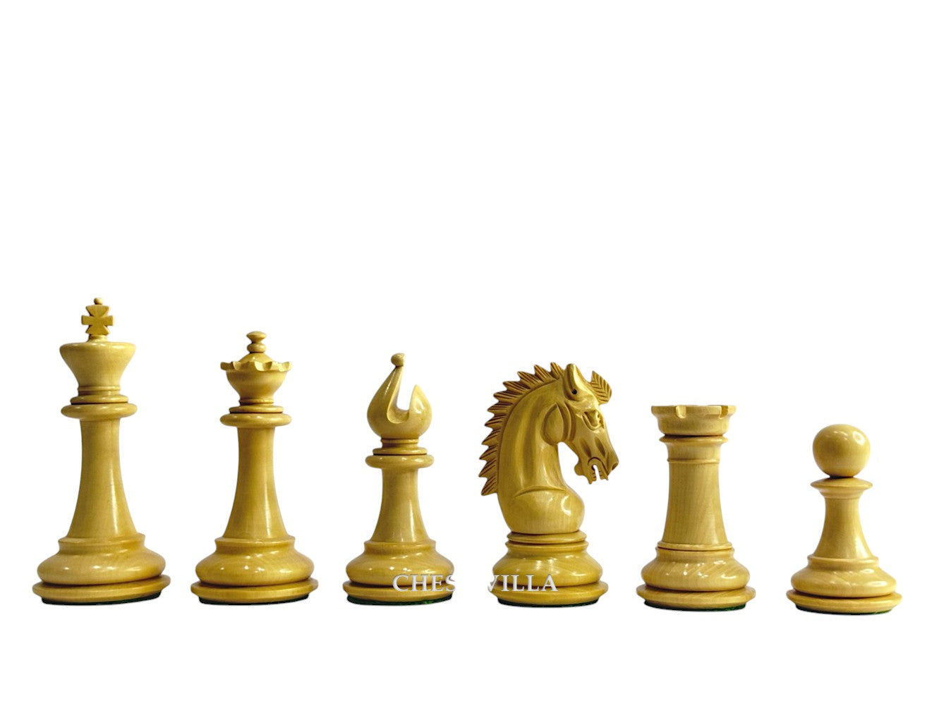 3.75" Sheffield Knight Luxury Chess Pieces Only Set - Double Weighted Ebony Wood