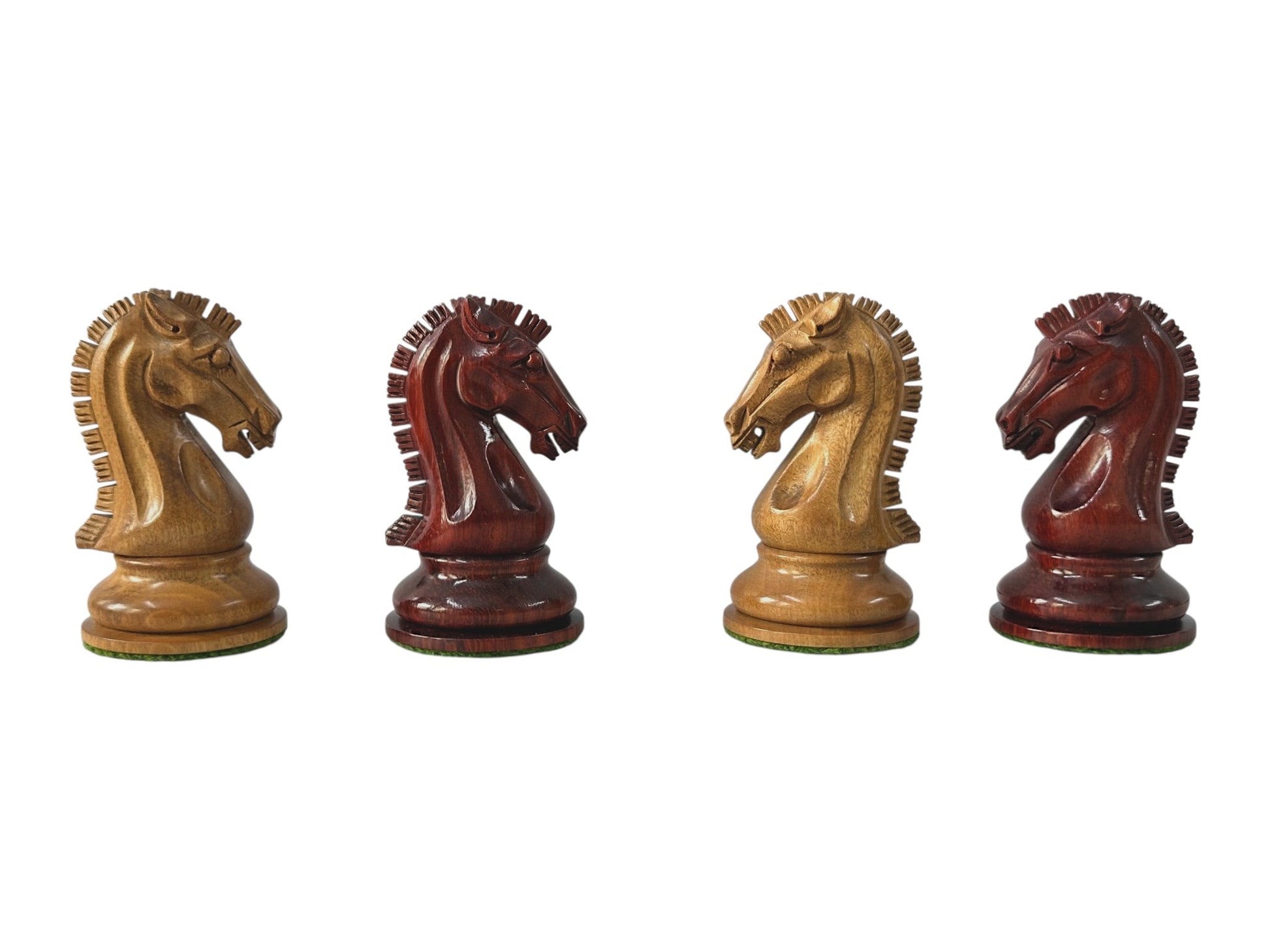 Sinquefield Cup Series Reproduced Staunton Chess Pieces Only set- Double Weighted Budrose Wood & Distress Antique Boxwood - Chess Villa