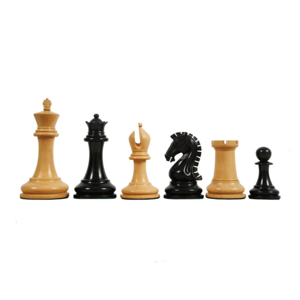Sinquefield Cup Series Reproduced Staunton Chess Pieces Only set - Double Weighted Ebonised Boxwood - Chess Villa