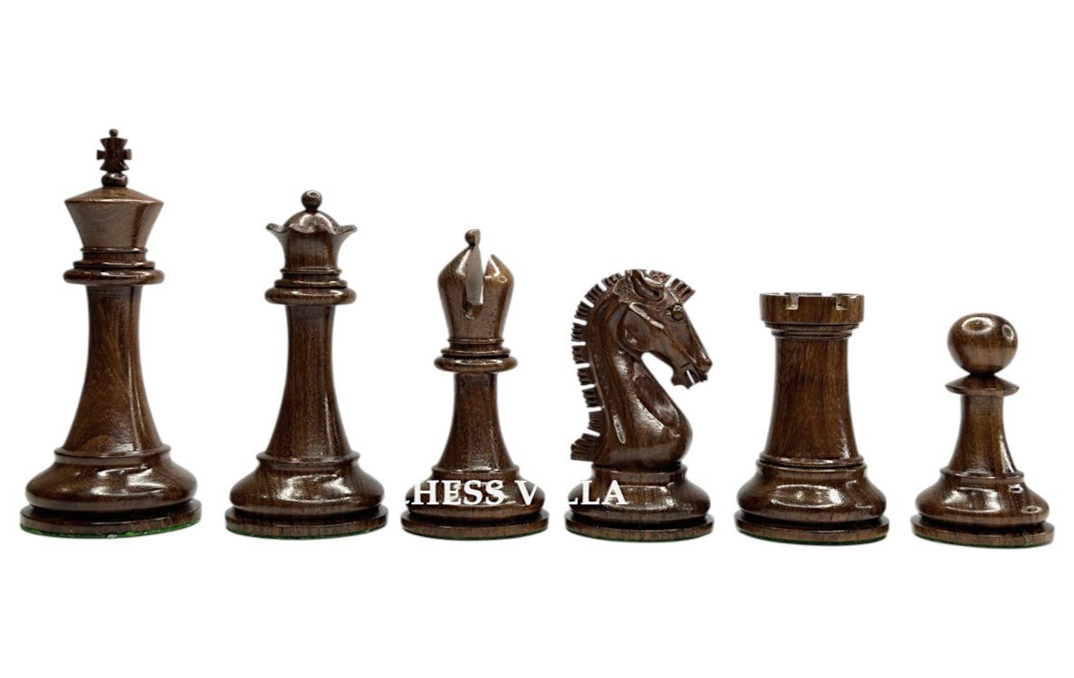 Sinquefield Cup Series Reproduced Staunton Chess Pieces Only set- Double Weighted Golden Rosewood - Chess Villa