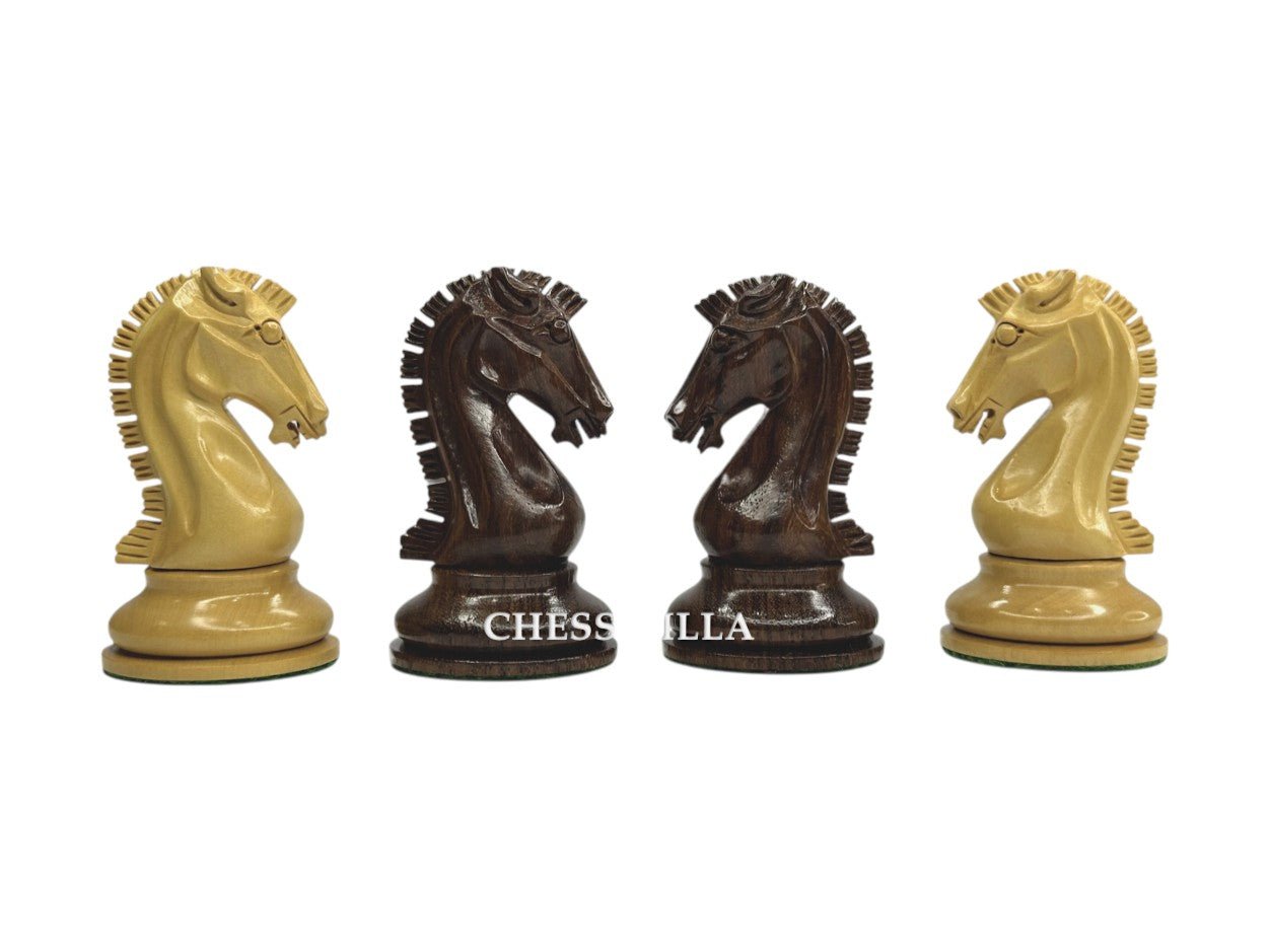 Sinquefield Cup Series Reproduced Staunton Chess Pieces Only set- Double Weighted Golden Rosewood - Chess Villa