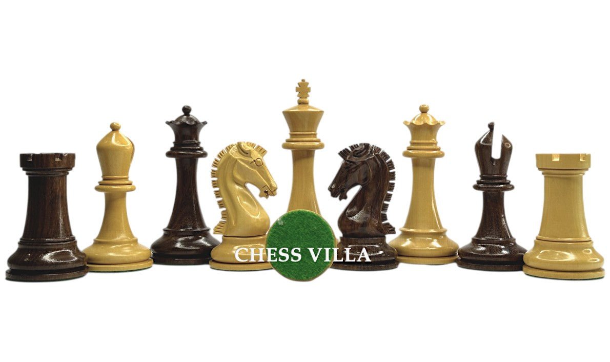Sinquefield Cup Series Reproduced Staunton Chess Pieces Only set- Double Weighted Golden Rosewood - Chess Villa