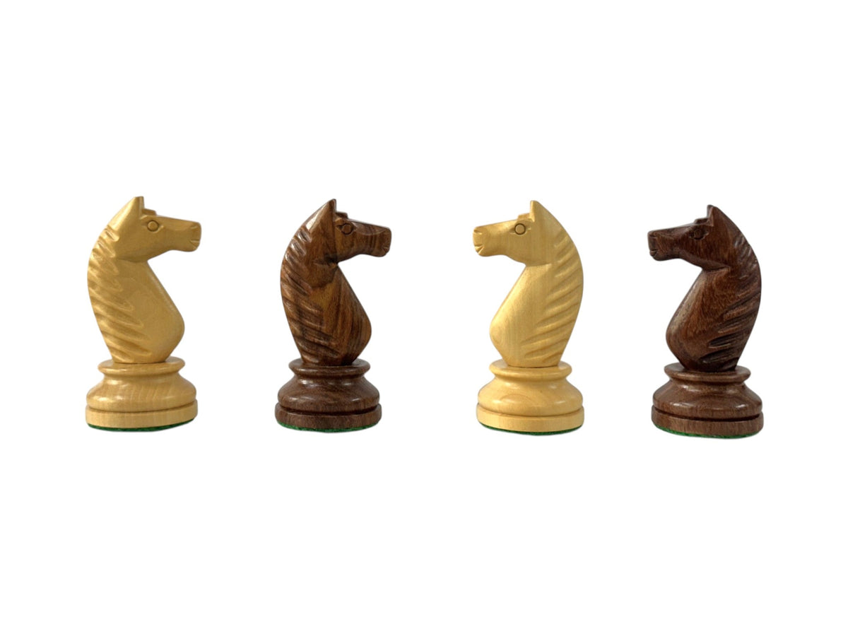 The Averbakh 1949 Moscow Chess Championship Repro Chess Pieces- Weighted Golden Rosewood- 4.2" King - Chess Villa