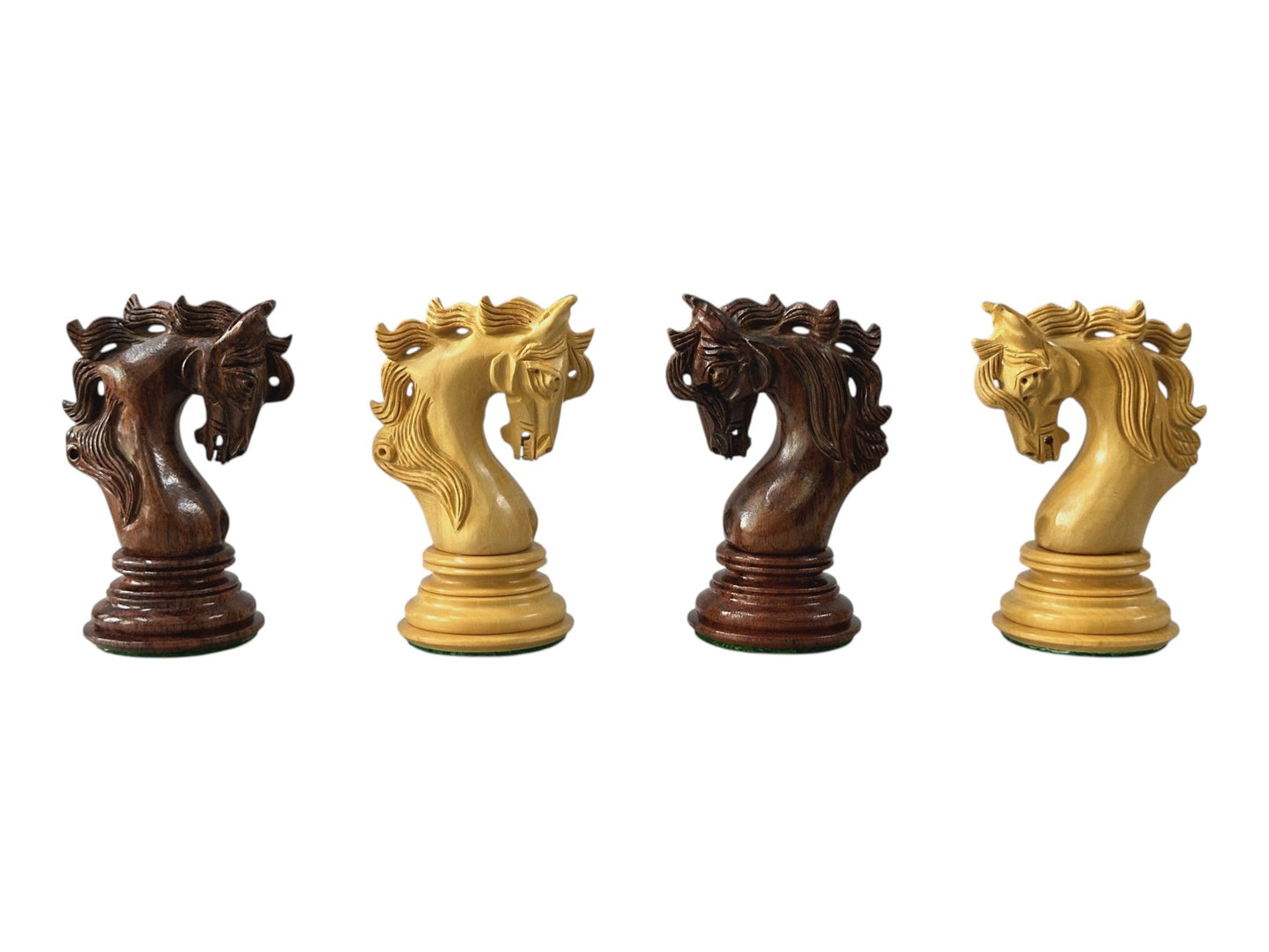 The Benevento Series Luxury Chess Pieces Only Set- 4.4" King- Triple Weighted Anjan Wood - Chess Villa
