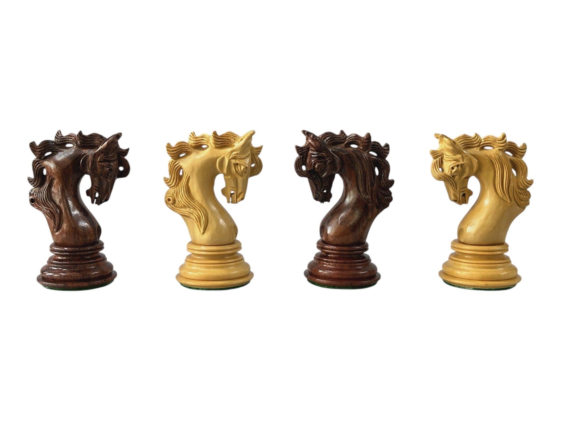 The Benevento Series Luxury Chess Pieces Only Set- 4.4" King- Triple Weighted Anjan Wood - Chess Villa