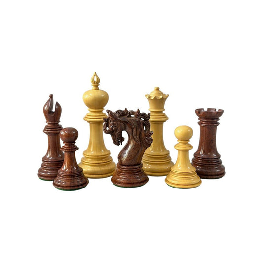 The Benevento Series Luxury Chess Pieces Only Set- 4.4" King- Triple Weighted Anjan Wood - Chess Villa