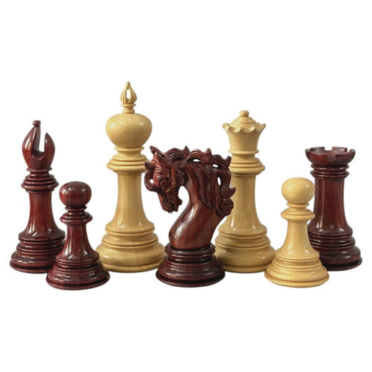 The Benevento Series Luxury Chess Pieces Only Set- 4.4" King- Triple Weighted Budrose Wood - Chess Villa