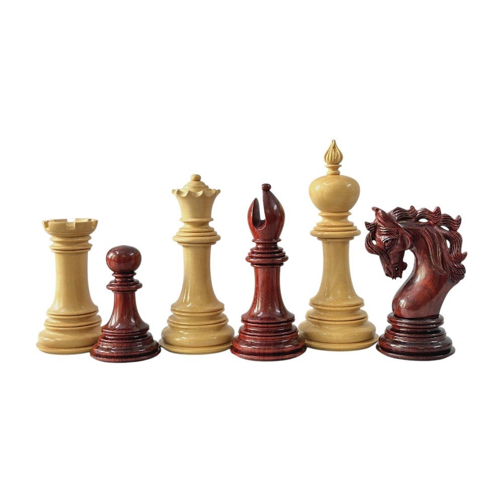 The Benevento Series Luxury Chess Pieces Only Set- 4.4" King- Triple Weighted Budrose Wood - Chess Villa