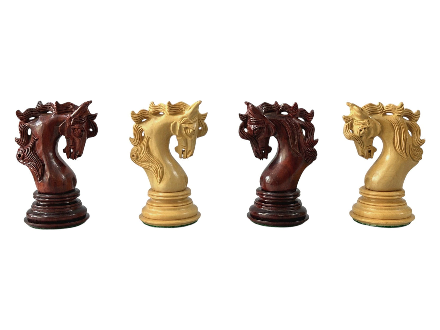The Benevento Series Luxury Chess Pieces Only Set- 4.4" King- Triple Weighted Budrose Wood - Chess Villa