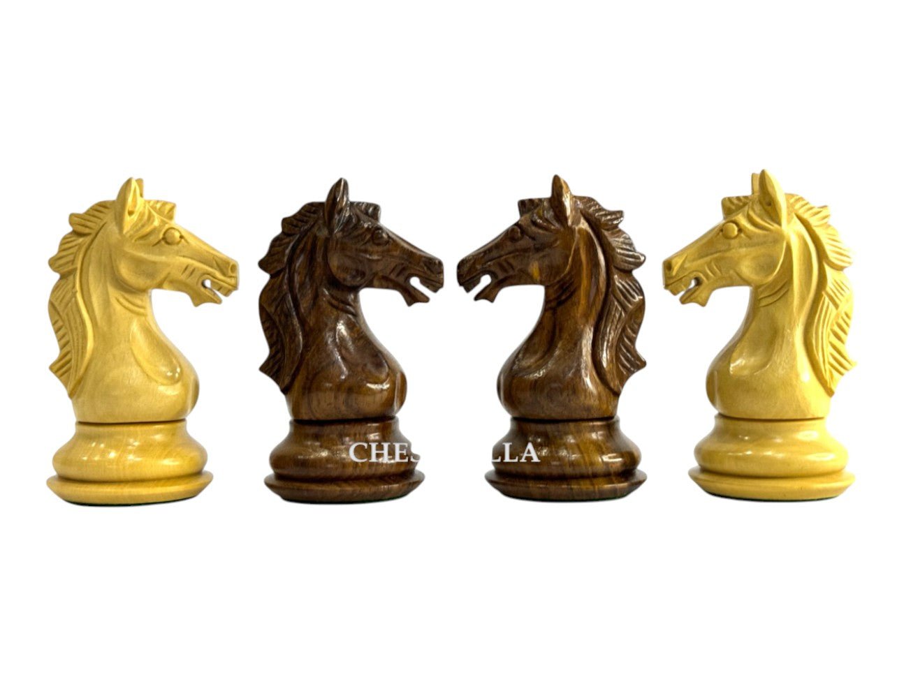 The Cremona Series Staunton Chess Pieces- 4" King- Double Weighted Golden Rosewood - Chess Villa