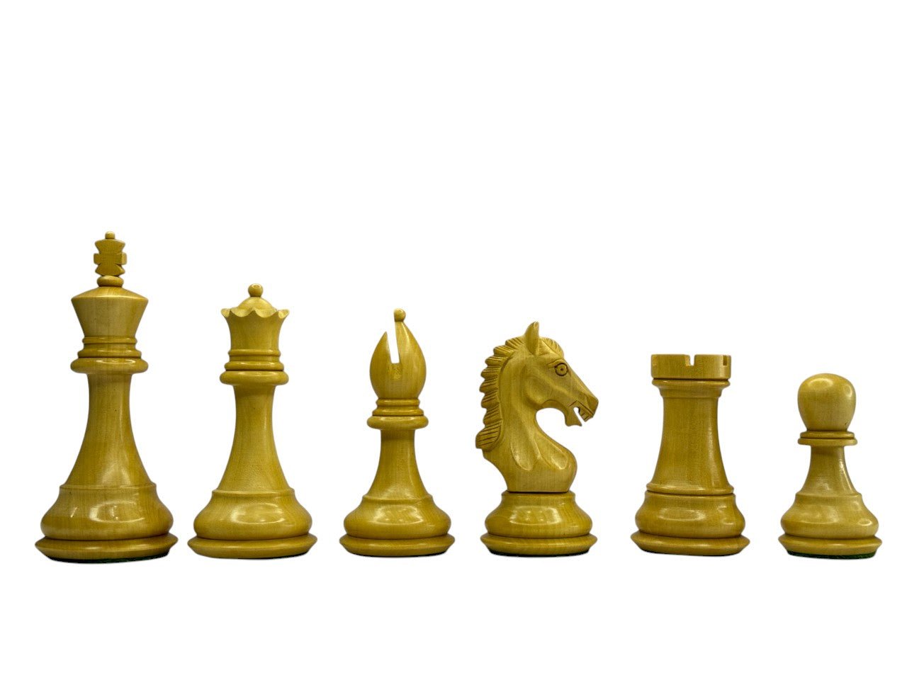 The Derby Knight Staunton Pattern Chess Pieces Only- Double Weighted Golden Rosewood - 4.1" King - Chess Villa
