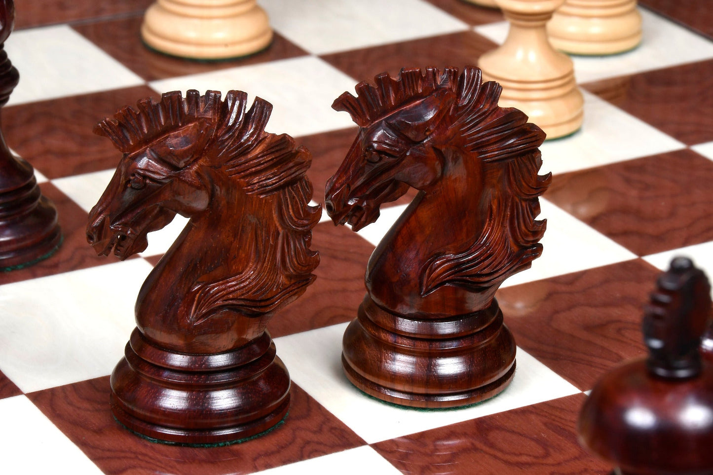 The Premium Collection - 4.4" Wellington Luxury Staunton Chess Pieces Only Set – Triple Weighted Budrose Wood - Chess Villa