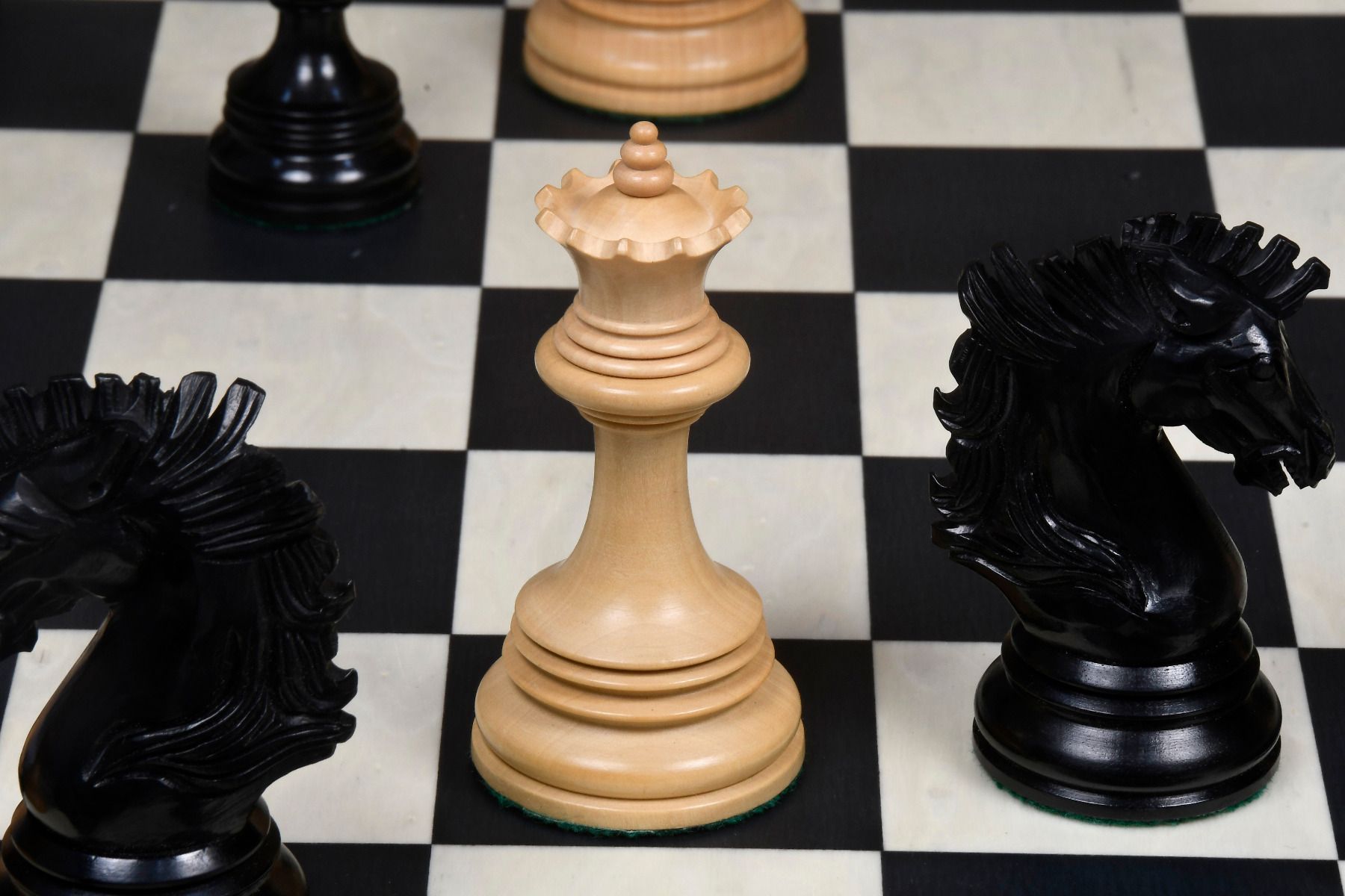 The Premium Collection - 4.4" Wellington Luxury Staunton Chess Pieces Only Set – Triple Weighted Ebony Wood & Boxwood - Chess Villa