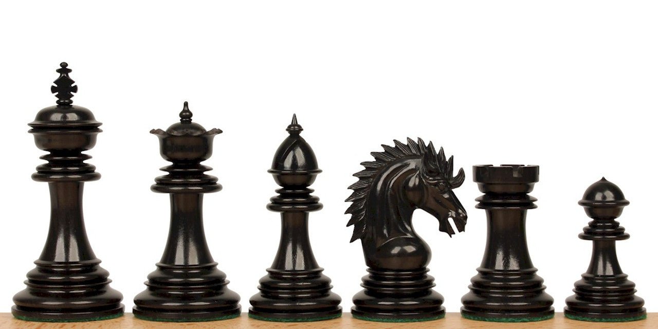 The Premium Collection - Cyrus Luxury Staunton Chess Pieces Only Set - Triple Weighted Ebony & Boxwood - 4.4" King - Chess Villa