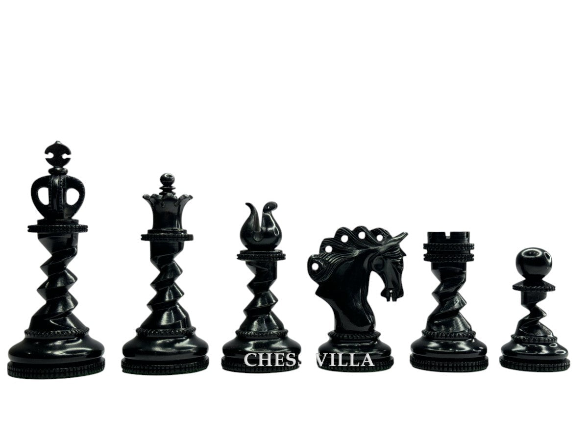 The Signature Series- Twisted Artisan Staunton Luxury Chess Pieces- Triple Weighted Ebony Wood & Boxwood - Chess Villa
