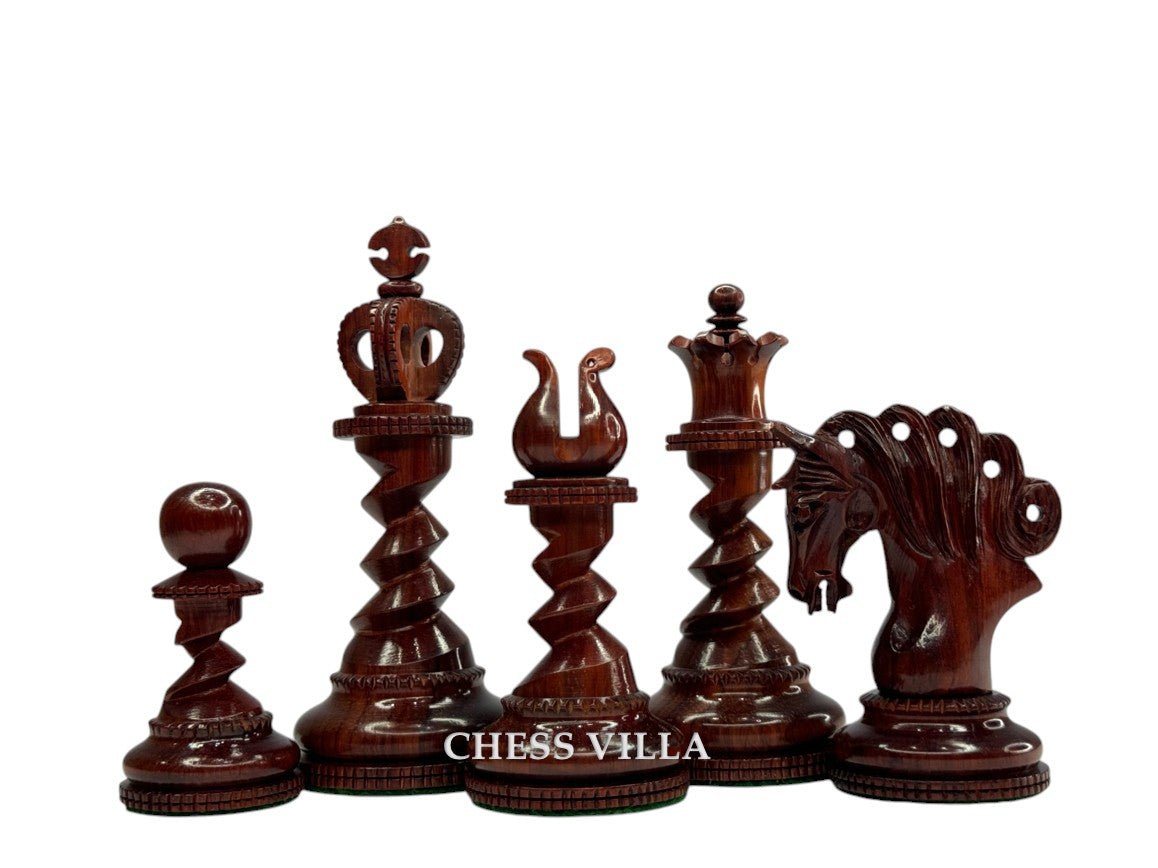 The Signature Series- Twisted Artisan Staunton Luxury Chess Pieces- Weighted Budrose Wood & Boxwood - Chess Villa