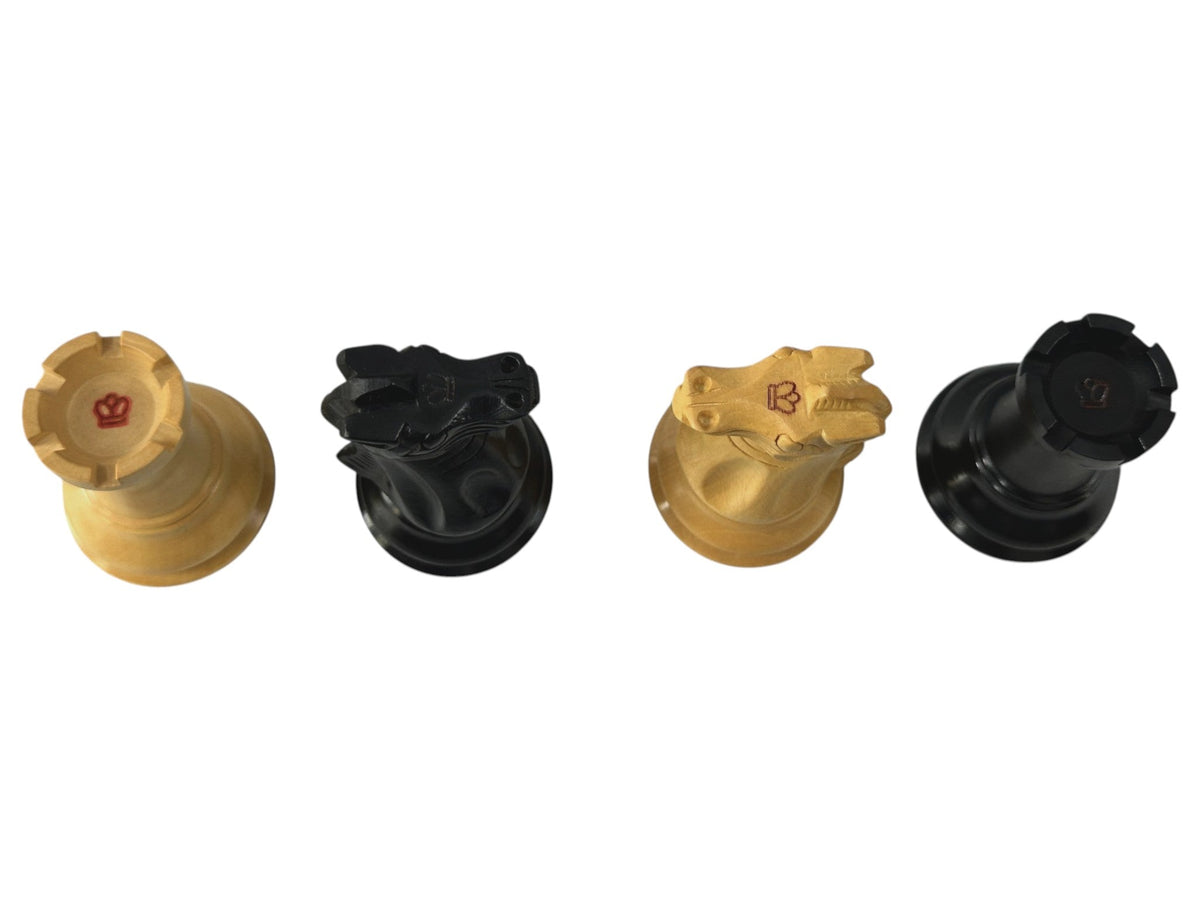 The Staunton Series (Jaques Pattern) Chess Pieces- Weighted Ebony - 3.75" King - Chess Villa