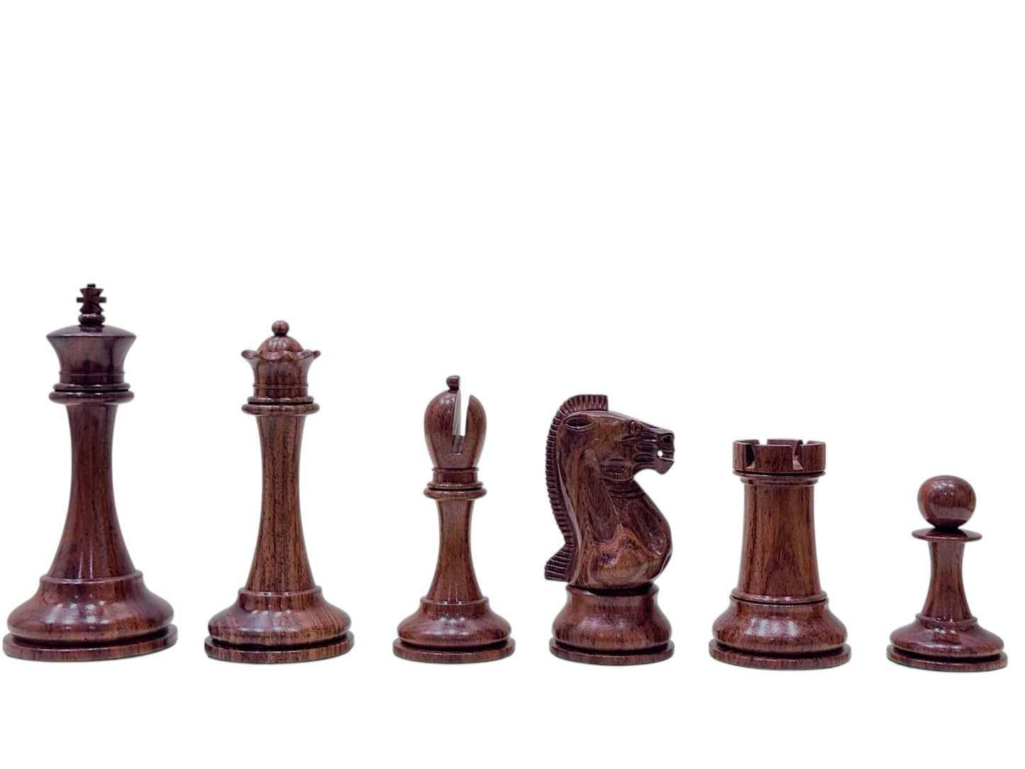 19th century 4.3" B & Co. Reproduced Staunton Chess Pieces Only Set- Double Weighted Rosewood