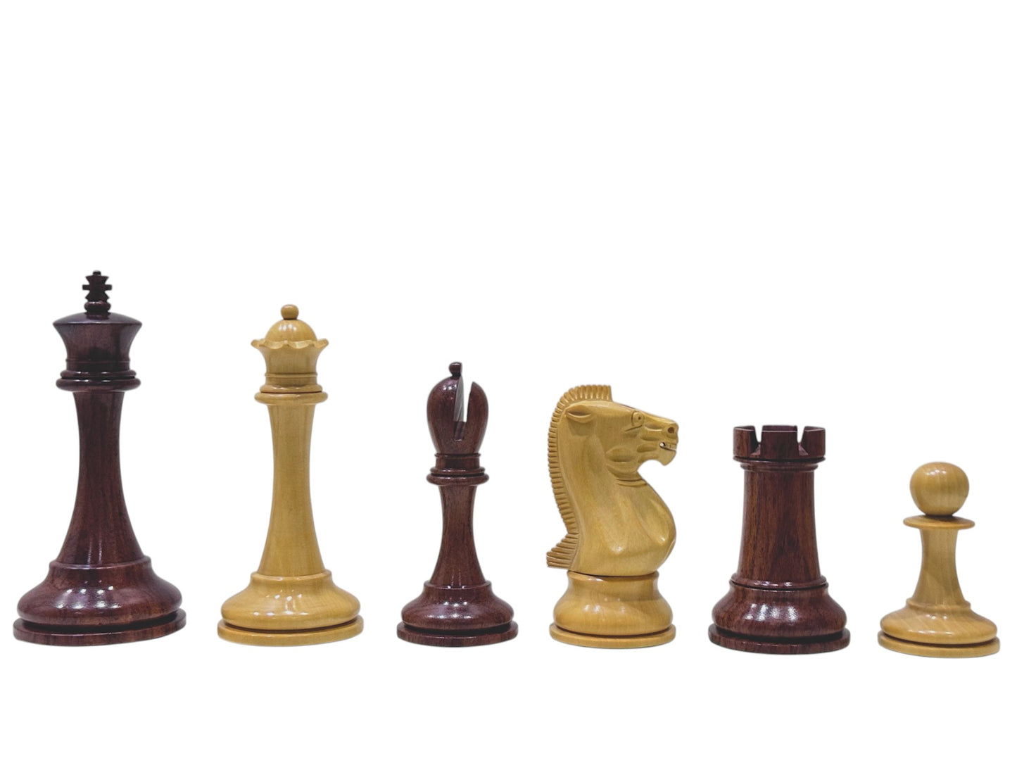 19th century 4.3" B & Co. Reproduced Staunton Chess Pieces Only Set- Double Weighted Rosewood