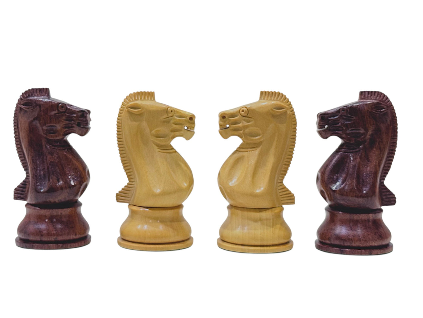19th century 4.3" B & Co. Reproduced Staunton Chess Pieces Only Set- Double Weighted Rosewood