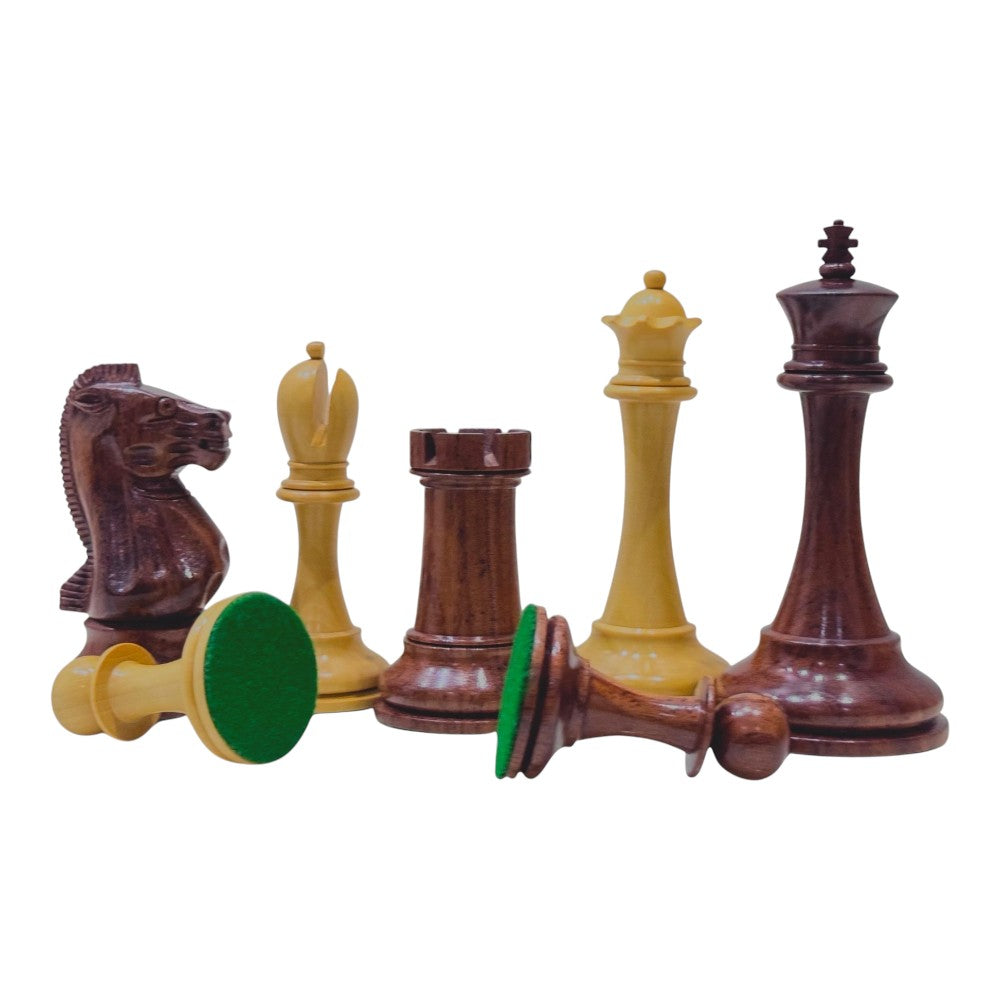 19th century 4.3" B & Co. Reproduced Staunton Chess Pieces Only Set- Double Weighted Rosewood