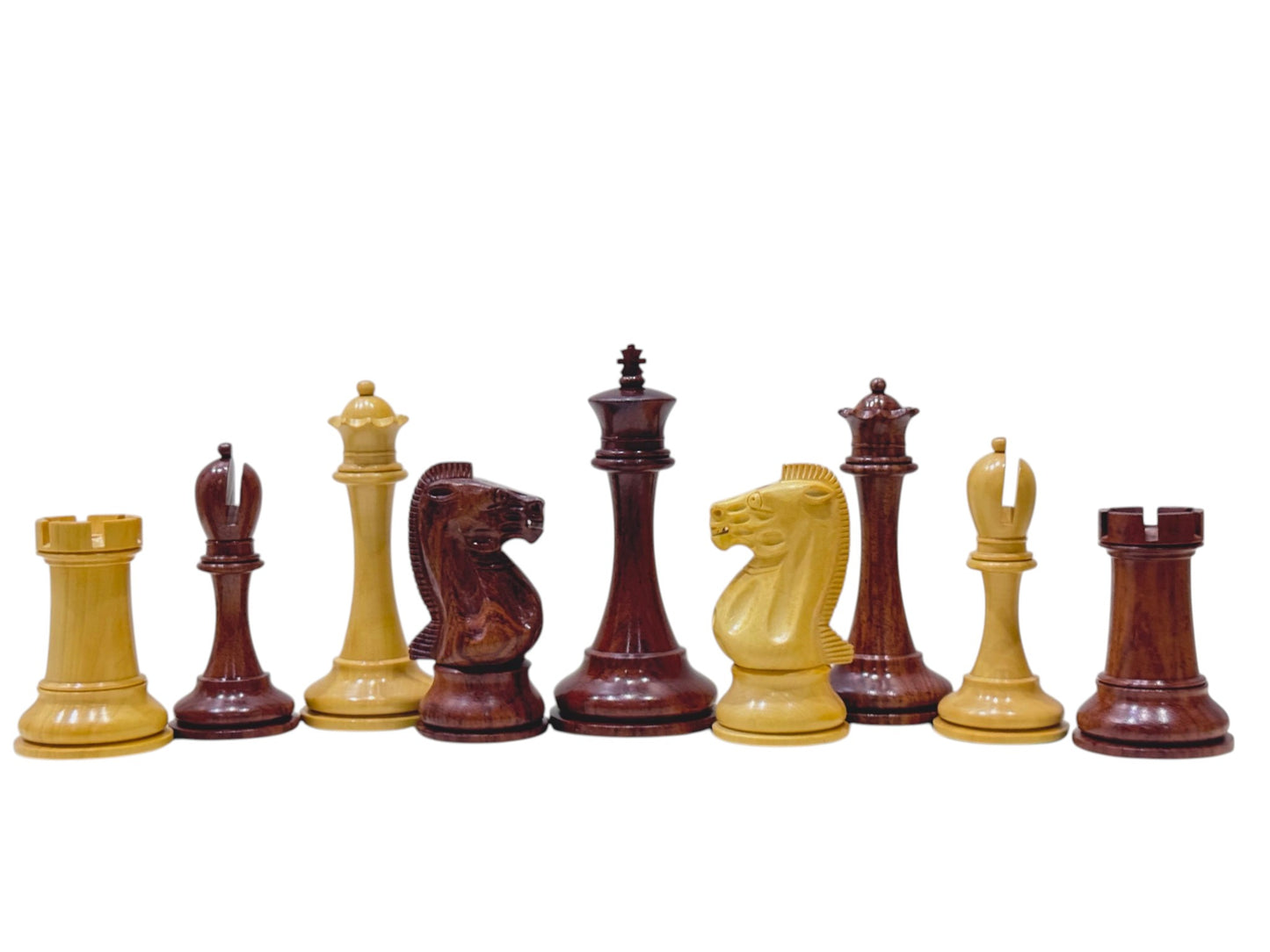 19th century 4.3" B & Co. Reproduced Staunton Chess Pieces Only Set- Double Weighted Rosewood