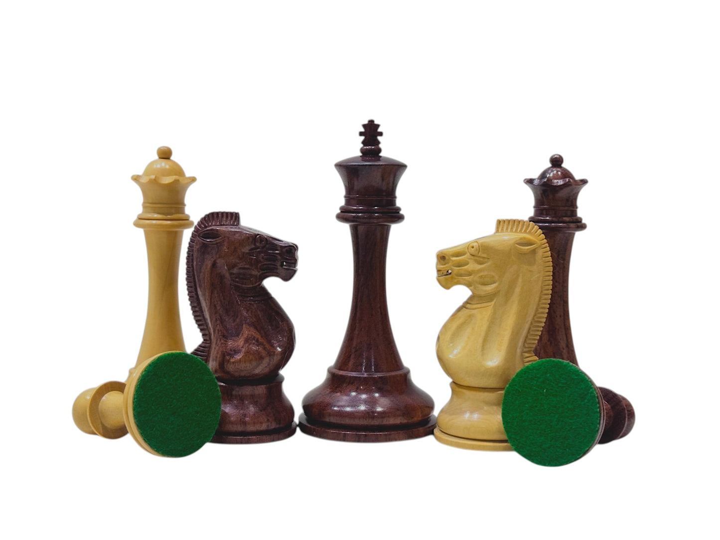 19th century 4.3" B & Co. Reproduced Staunton Chess Pieces Only Set- Double Weighted Rosewood