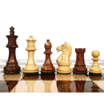 Repro 1890 French Lardy Staunton Chess Pieces Only Set – Ebonised & Boxwood