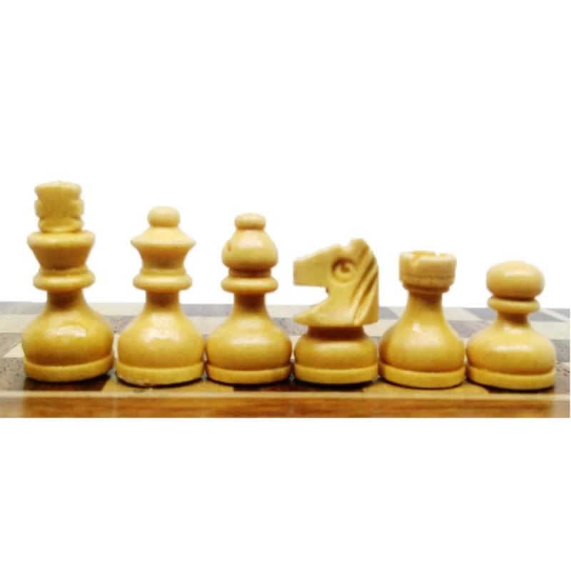 5" Wooden Inlaid Magnetic Travel Chess Set With Folding Board- Golden Rosewood And Boxwood - Image 3