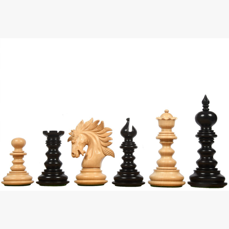 4.3″ Luxury Savano Series Staunton Chess Pieces Only Set- Ebony Wood Triple Weighted