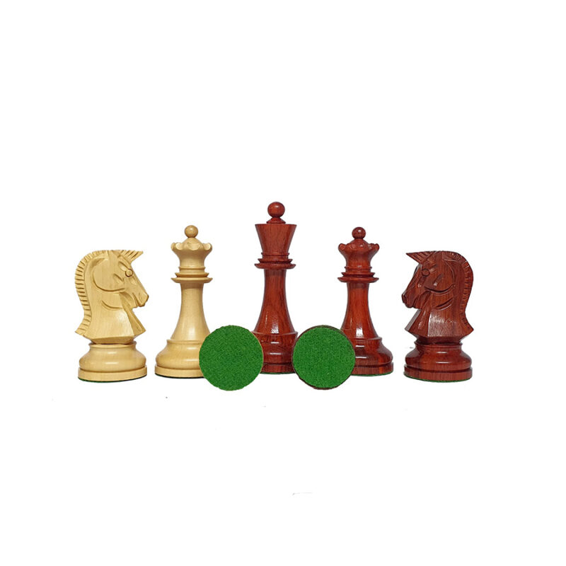 1950s Dubrovnik Bobby Fischer Reproduced Chess Pieces Only Set- Weighted Budrose Wood & Boxwood- 3.7" King - Image 2