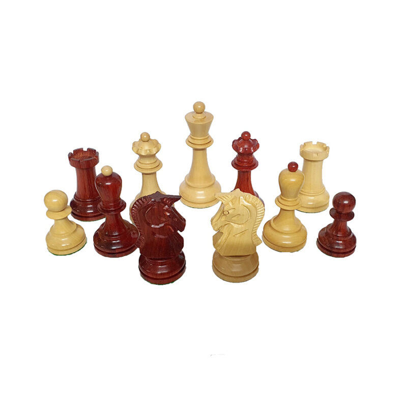 1950s Dubrovnik Bobby Fischer Reproduced Chess Pieces Only Set- Weighted Budrose Wood & Boxwood- 3.7" King - Image 7