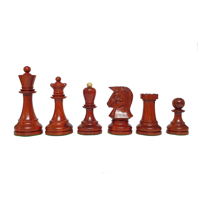 1950s Dubrovnik Bobby Fischer Reproduced Chess Pieces Only Set- Weighted Budrose Wood & Boxwood- 3.7" King - Image 3