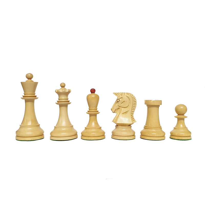 1950s Dubrovnik Bobby Fischer Reproduced Chess Pieces Only Set- Weighted Budrose Wood & Boxwood- 3.7" King - Image 4