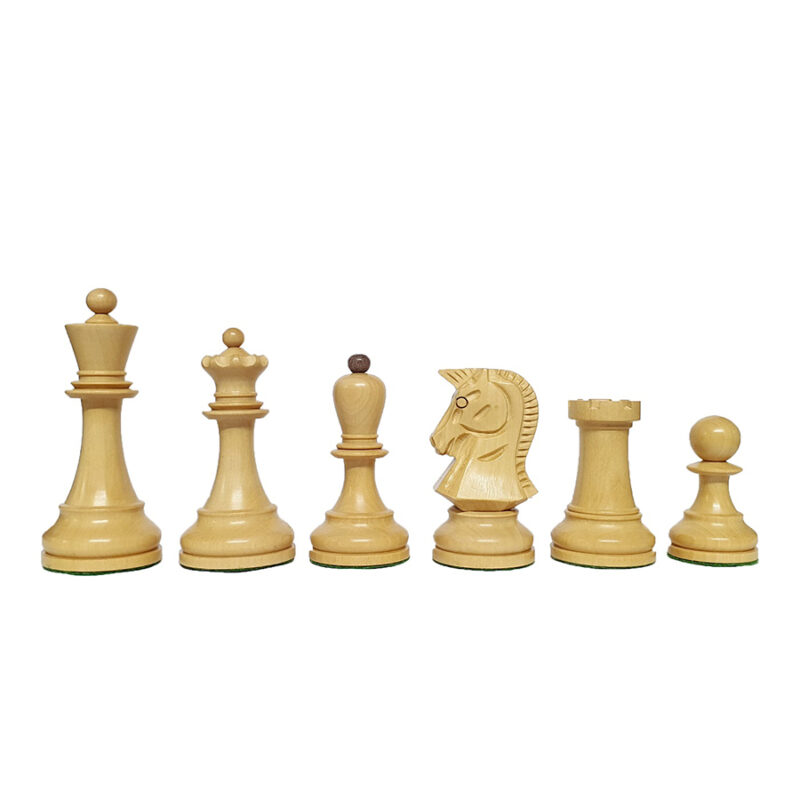 1950s Dubrovnik Bobby Fischer Reproduced Chess Pieces Only Set- Weighted Golden Rosewood & Boxwood- 3.7" King - Image 4