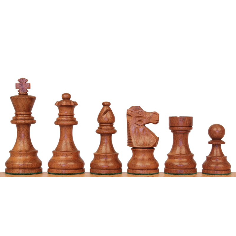 Repro 1890 French Lardy Staunton Chess Pieces Only Set – Golden Rosewood & Boxwood - Image 5