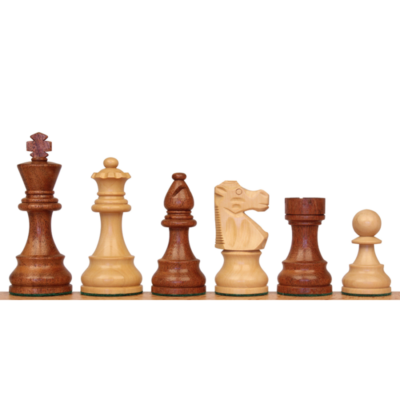 Repro 1890 French Lardy Staunton Chess Pieces Only Set – Golden Rosewood & Boxwood