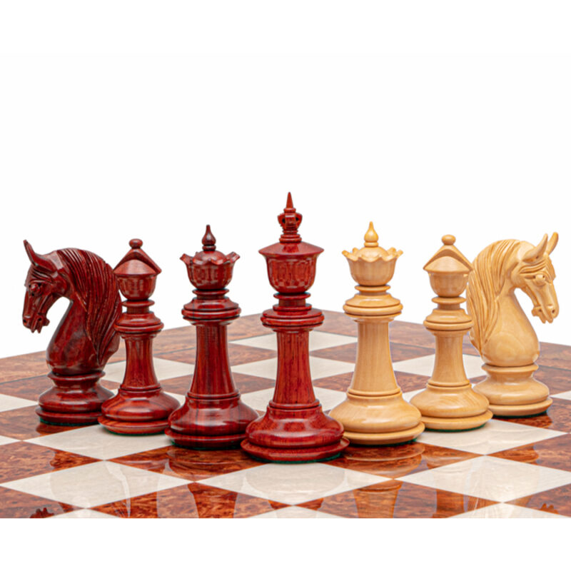 4.5" Bath Luxury Staunton Chess Pieces Only Set - Triple Weighted Bud Rosewood - Image 2