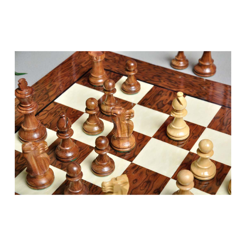 Repro 1890 French Lardy Staunton Chess Pieces Only Set – Golden Rosewood & Boxwood - Image 7