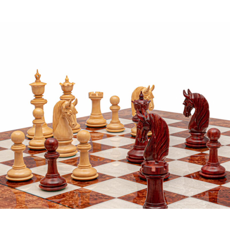 4.5" Bath Luxury Staunton Chess Pieces Only Set - Triple Weighted Bud Rosewood - Image 3