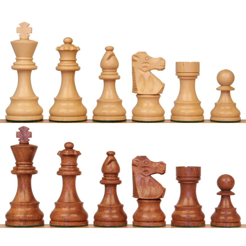 Repro 1890 French Lardy Staunton Chess Pieces Only Set – Golden Rosewood & Boxwood - Image 4