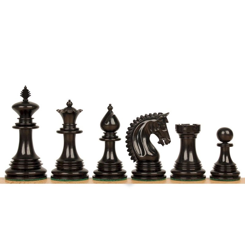 4.2" Luxury Patton Staunton Chess Pieces Only Set- Weighted Ebony wood and Boxwood - Image 2