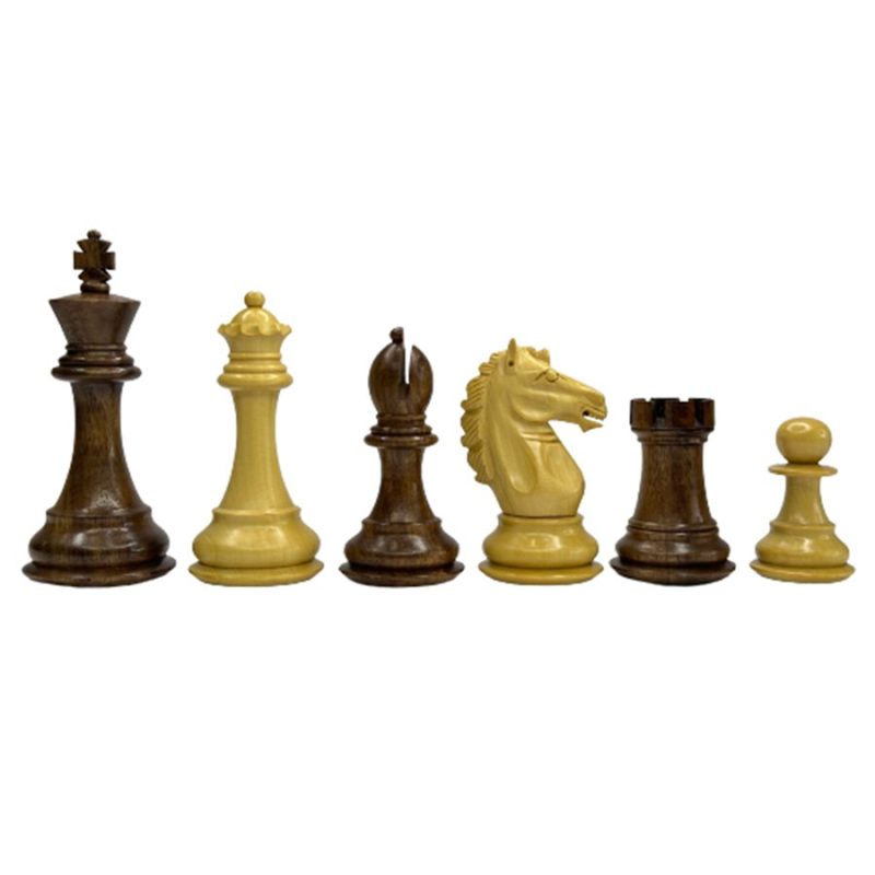 3.9" Exclusive Alban Staunton Chess Pieces Only set - Double Weighted Golden Rosewood - Image 2