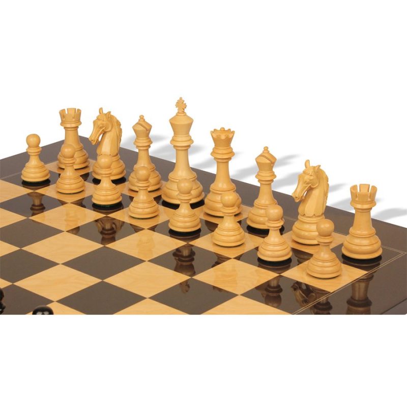 3.8" Columbian Knight Luxury Staunton Chess Pieces Only- Weighted Ebonised Boxwood - Image 6