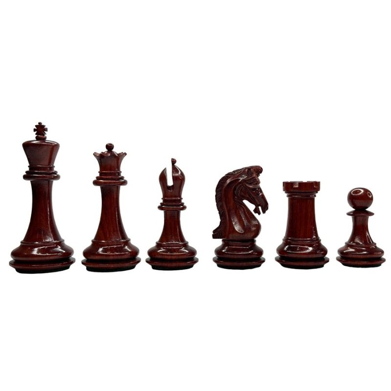 3.9" Imperial Series Reproduced Staunton Chess Pieces Set Only- Weighted Budrose Wood & Boxwood Pieces - Image 4