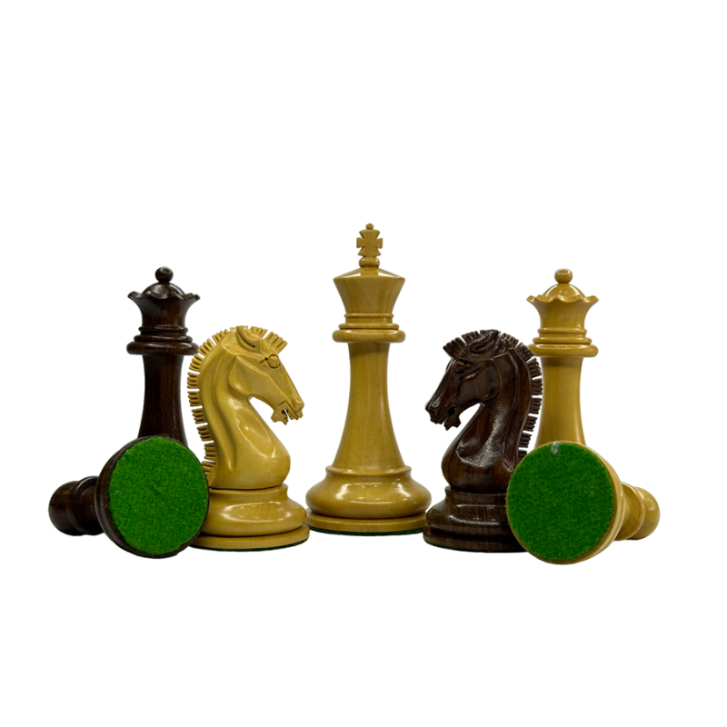 Sinquefield Cup Series Reproduced Staunton Chess Pieces Only set- Double Weighted Golden Rosewood