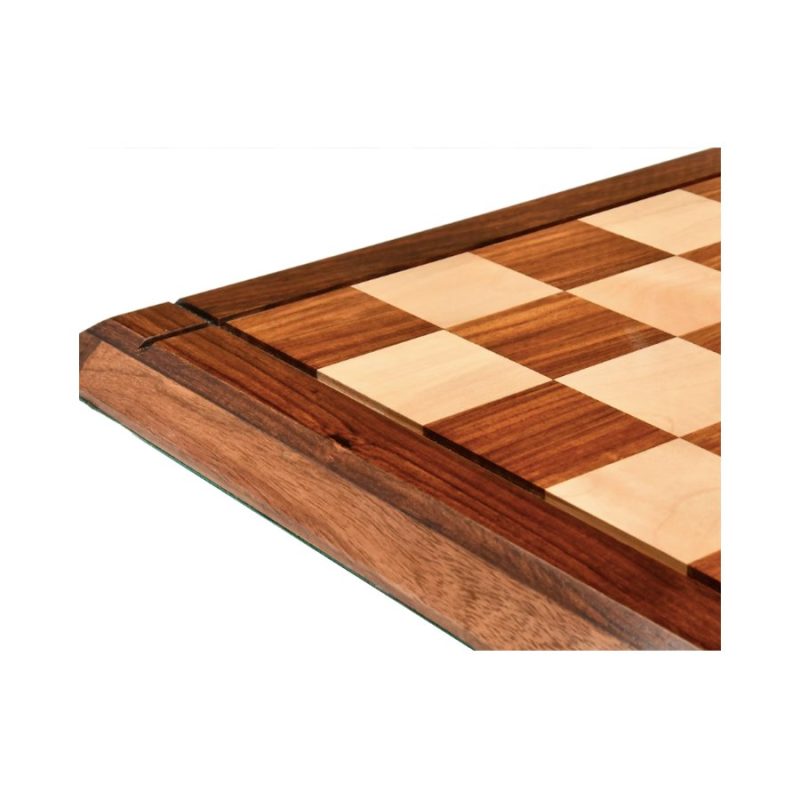 21" Solid Wooden Handmade Tournament Chess Board in Golden Rosewood & Maple Wood - Image 2