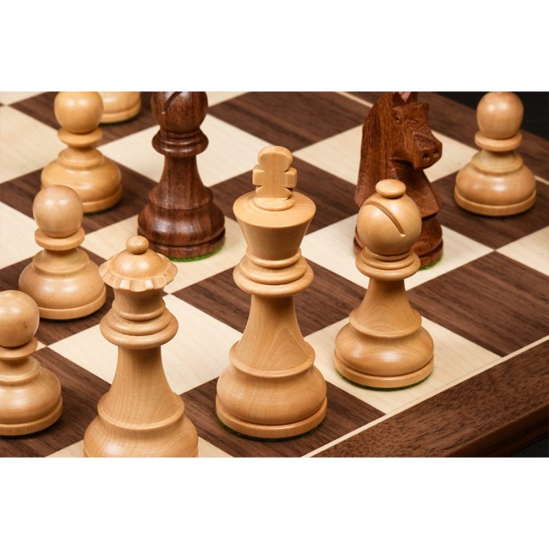 3.75? Classic Tournament Wooden Chess Pieces Only Set ? Golden Rosewood & Boxwood - Image 3